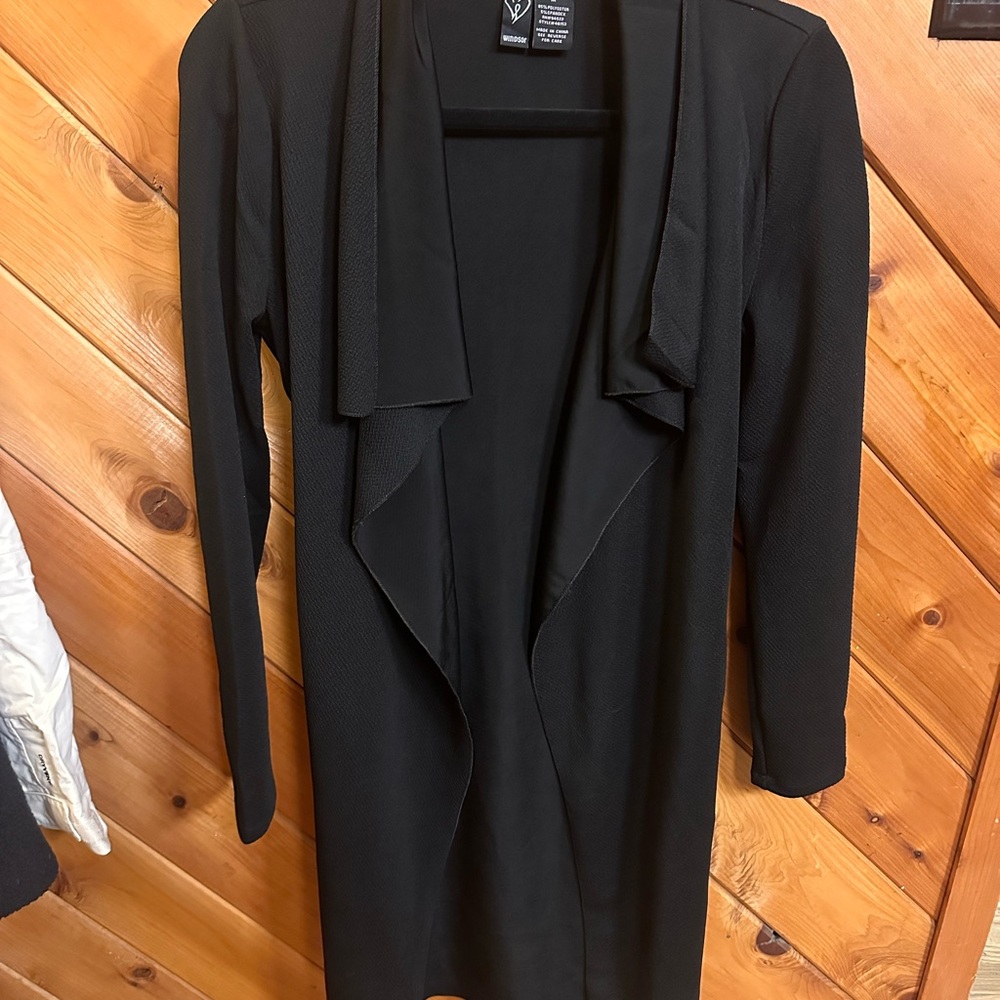 Windsor Black Draped Women's Duster Cardigan